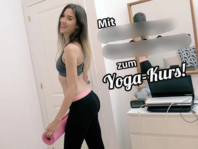 Mit vollgewichster CREAMPIE-PUSSY zum Yoga-Kurs!