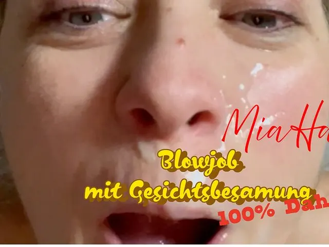 Blowjob mit Gesichtsbesamung...