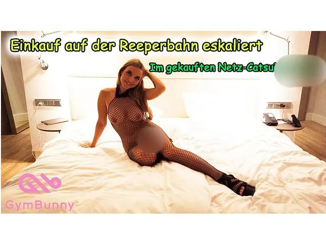 Einkauf auf der Reeperbahn eskaliert - Im gekauften Netz-Catsuit gefickt