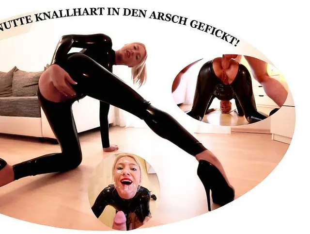 Latexhure bekommt Arschfotzensprengung bis zur Spermaexplosion! A2M