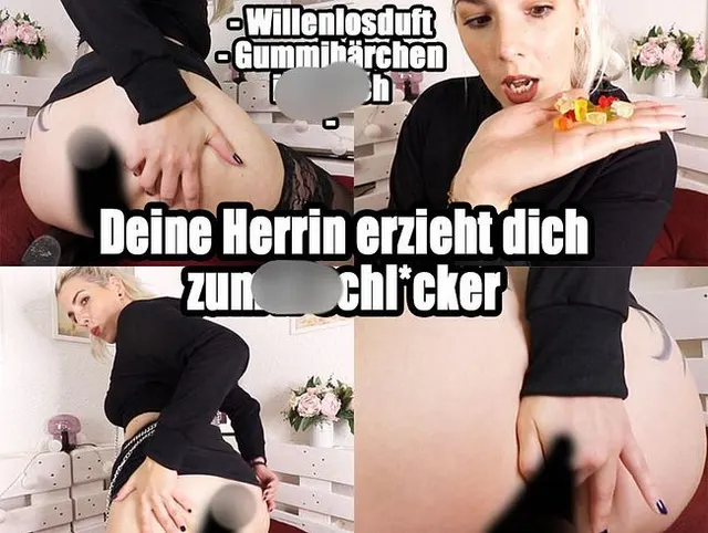 Deine HERRIN erzieht dich zum ARSCHLECKER (mit WILLENLOSDUFT und Gummibärchen im ARSCH)