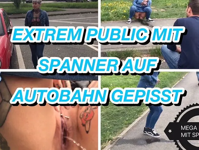 Extrem Public mit Spanner auf Parkplatz gepisst