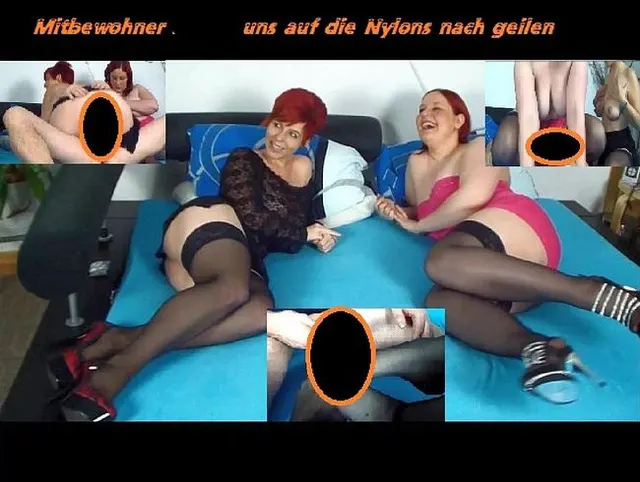 Mitbewohner spritzt uns auf die Nylons nach geilen Fick.....