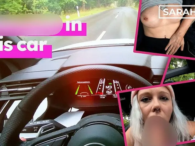 Spontaner Blowjob im Auto - eigentlich hätte er sie nur zu ihrer Freundin fahren sollen.